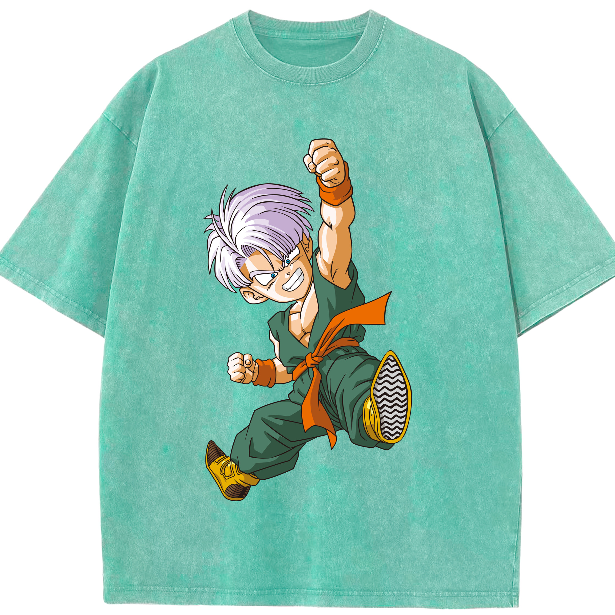 （画像用） ドラゴンボール トランクス（Torankusu）DRAGON BALL Trunks 綿100% ヴィンテージ風 半袖Tシャツ（フロントプリント）